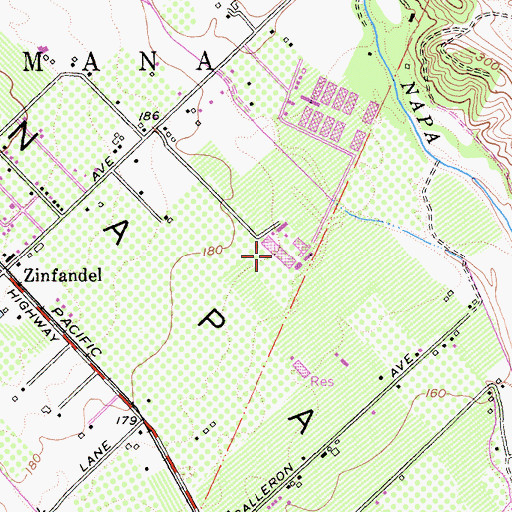 Topographic Map of Raymond Vineyards, CA