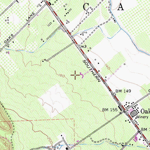 Topographic Map of Robert Mondavi Winery, CA