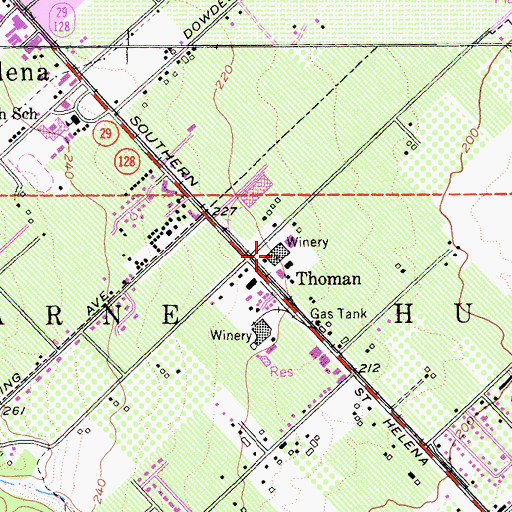 Topographic Map of Sattui Winery, CA
