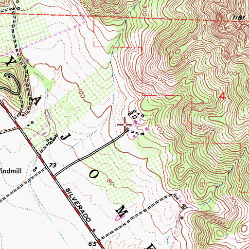 Topographic Map of Stags Leap Wine Cellars, CA
