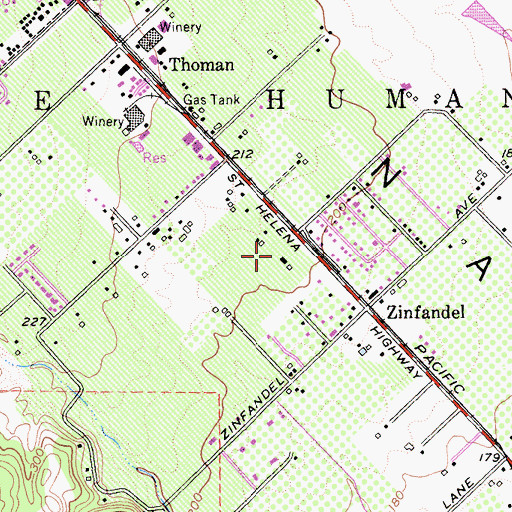 Topographic Map of Sutter Home Winery, CA