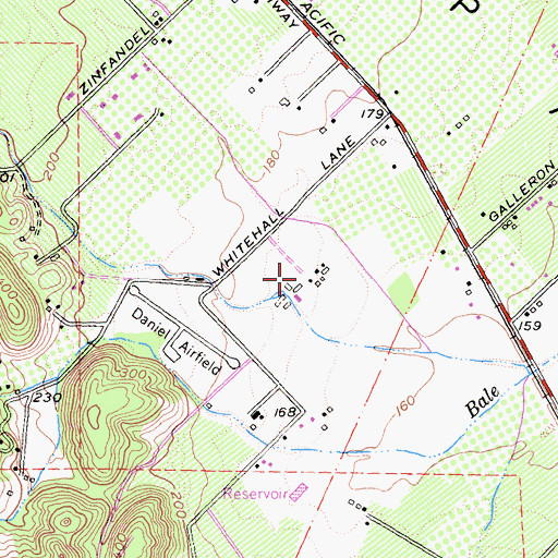 Topographic Map of Whitehall Lane Winery, CA
