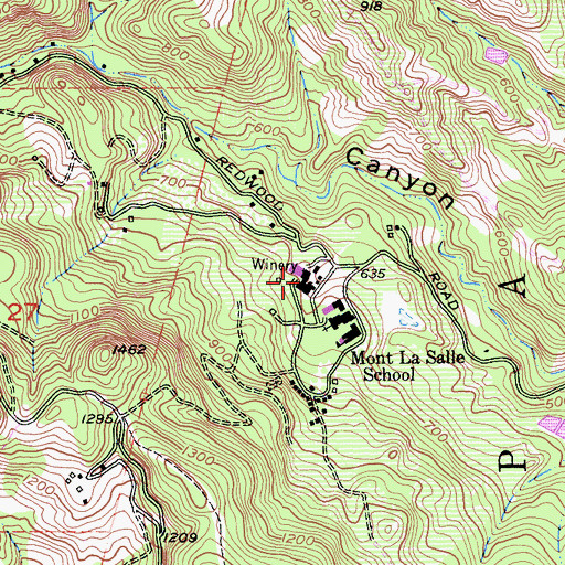 Topographic Map of Christian Brothers Mont La Salle Vineyards, CA