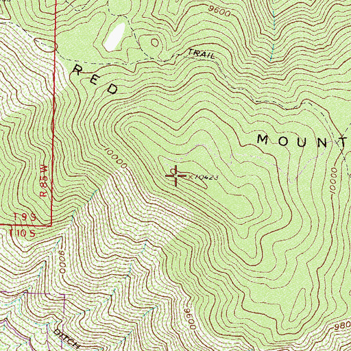 Topographic Map of Red Mountain, CO