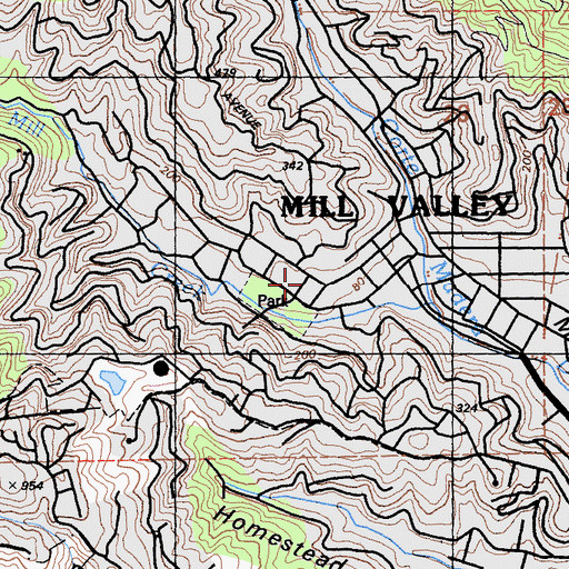 Topographic Map of Church of Our Savior, CA