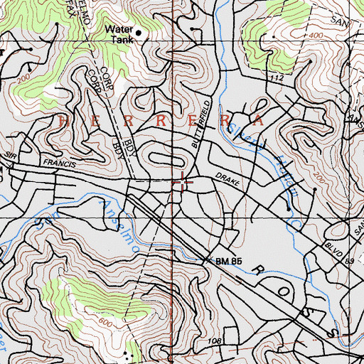 Topographic Map of Church of the Nazarene, CA