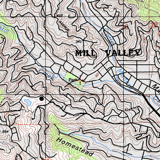 Topographic Map of First Church of Christ Scientist, CA
