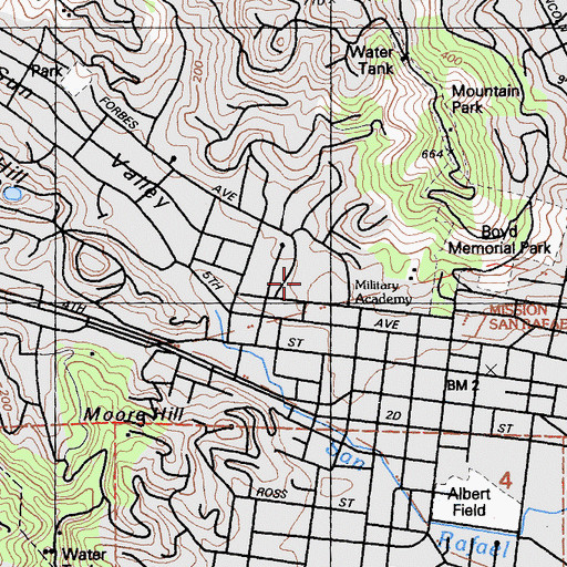 Topographic Map of Marin Academy, CA