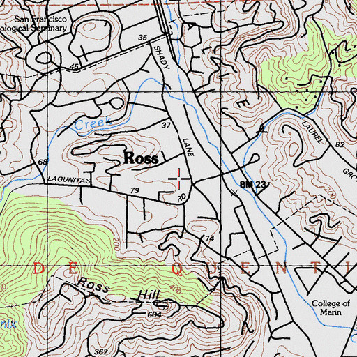 Topographic Map of Saint Johns Episcopal Church, CA