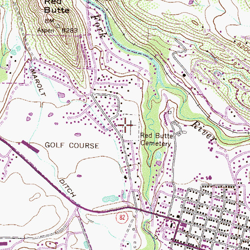 Topographic Map of Red Butte Cemetery, CO