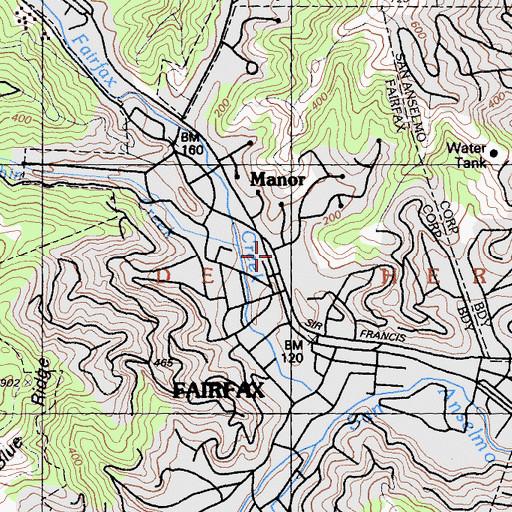 Topographic Map of Saint Ritas Roman Catholic Church, CA