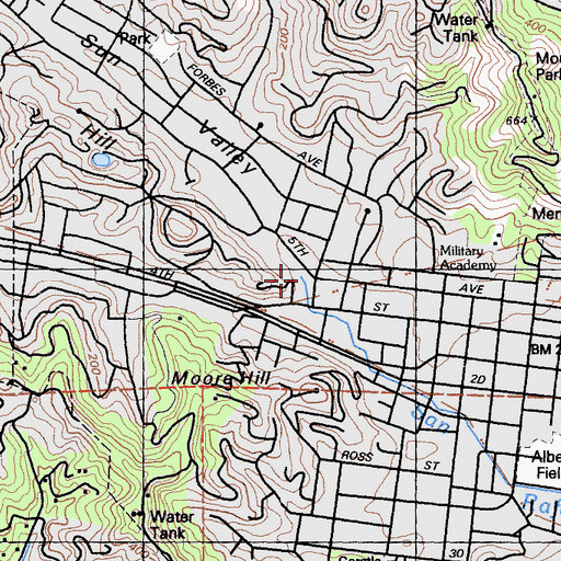 Topographic Map of San Rafael Improvement Club, CA