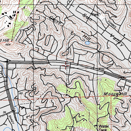 Topographic Map of San Rafael Methodist Church, CA