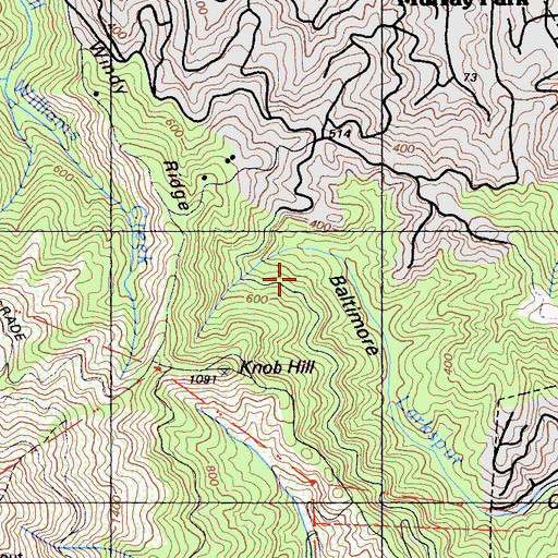 Topographic Map of Baltimore Canyon Preserve, CA