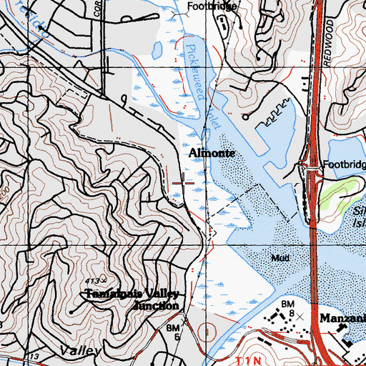 Topographic Map of Bothin Marsh Preserve, CA