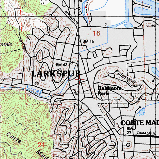 Topographic Map of Calvary Baptist Church, CA