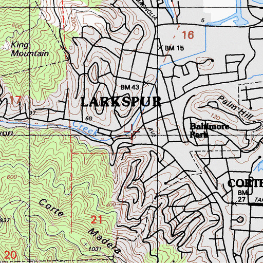 Topographic Map of Dolliver Park, CA