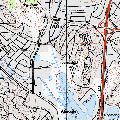 Topographic Map of Enchanted Knolls Park, CA
