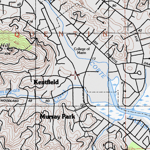 Topographic Map of Kentwoodlands Shopping Center, CA