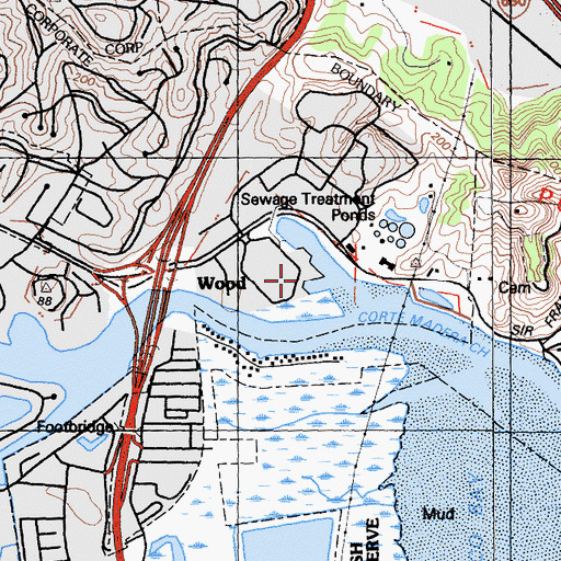 Topographic Map of Larkspur Ferry Terminal, CA