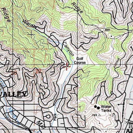 Topographic Map of Mill Valley Golf Course, CA