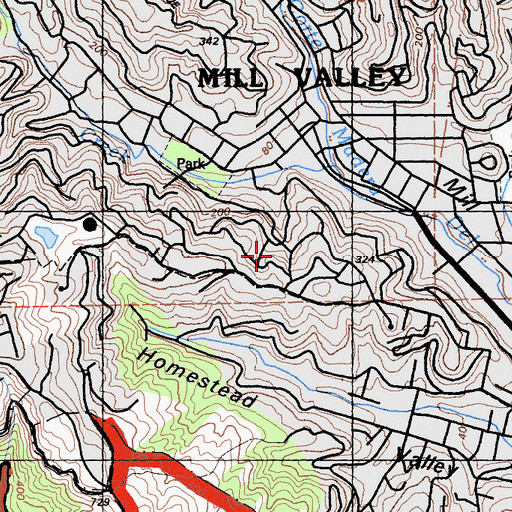 Topographic Map of Norris Memorial Park, CA