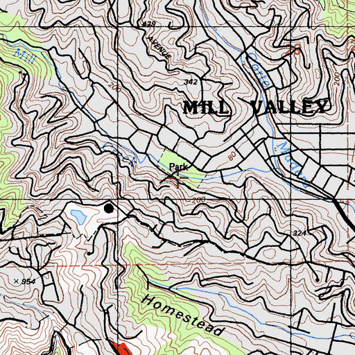 Topographic Map of Reads Mill (historical), CA