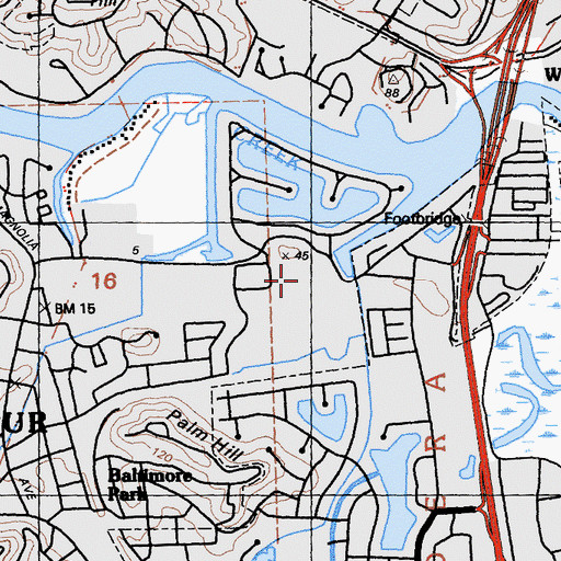 Topographic Map of San Andreas High School, CA