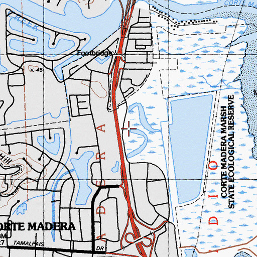 Topographic Map of Shorebird Marsh, CA