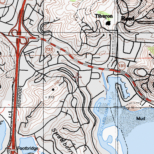 Topographic Map of Strawberry Park, CA