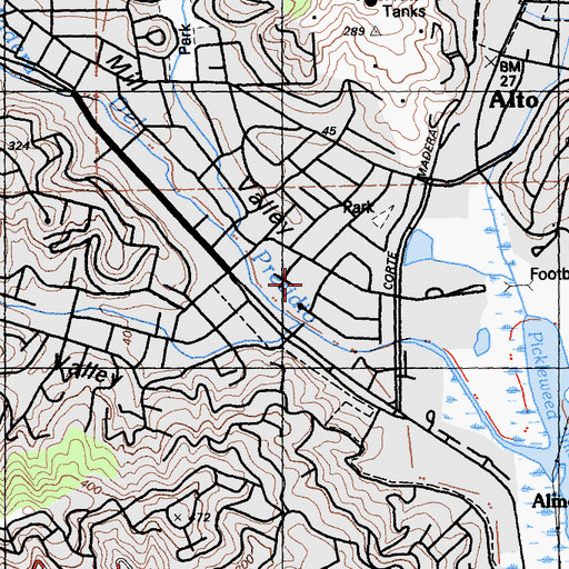 Topographic Map of Sycamore Park, CA