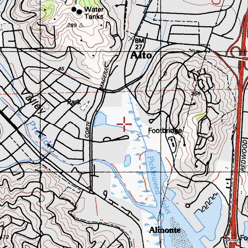 Topographic Map of Tamalpais Junction Shopping Center, CA