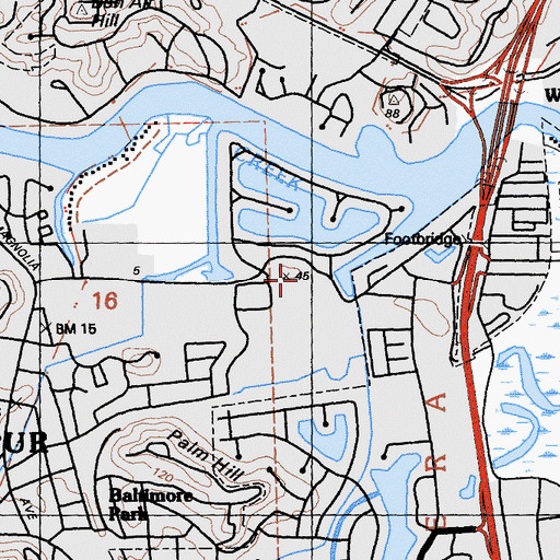 Topographic Map of Tamiscal High School, CA