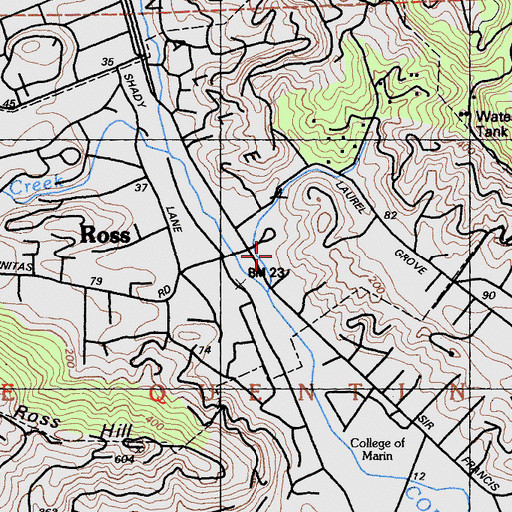 Topographic Map of Marin Art and Garden Center, CA