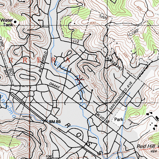 Topographic Map of Oak Park, CA