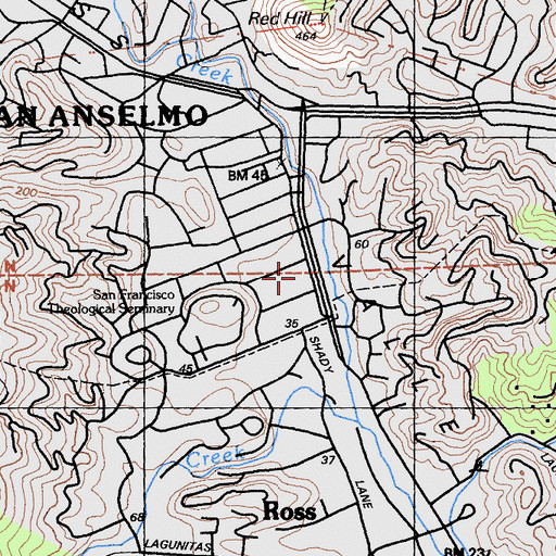 Topographic Map of San Anselmo Post Office, CA