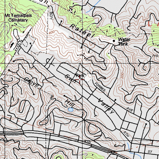 Topographic Map of Sun Valley Park, CA