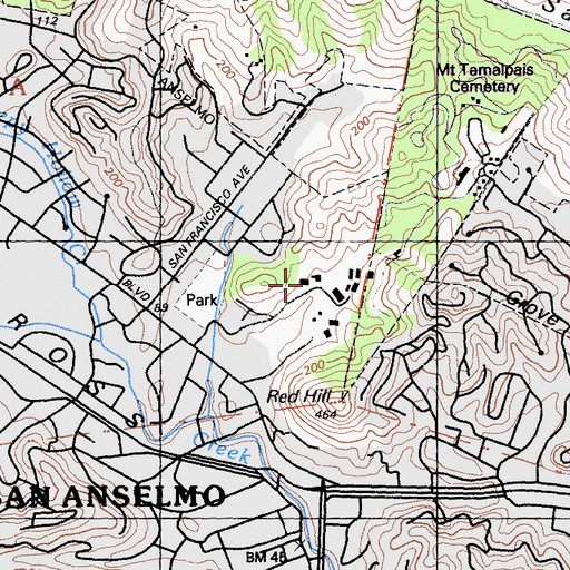 Topographic Map of Sunny Hills Orphanage, CA