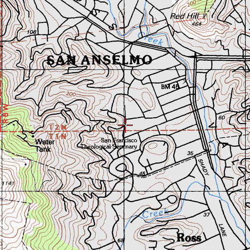 Topographic Map of Wade Thomas Elementary School, CA