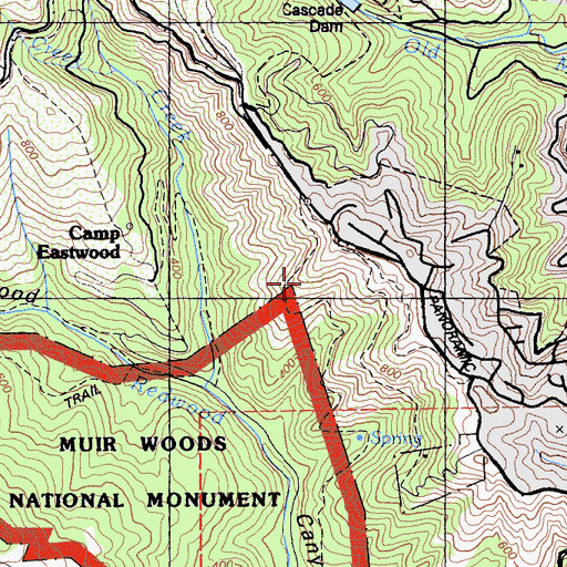Topographic Map of Bootjack Trail, CA