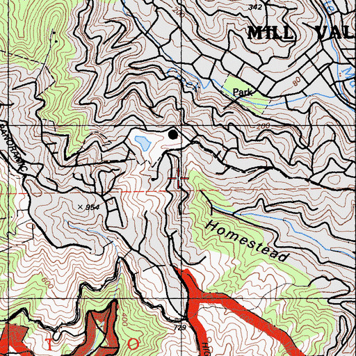 Topographic Map of Cowboy Rock Trail, CA