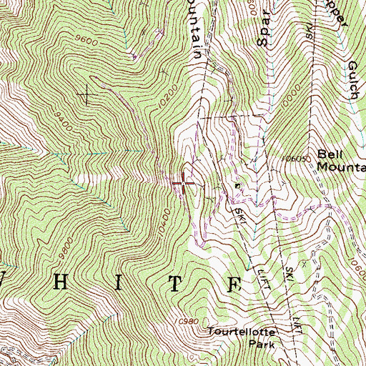 Topographic Map of Aspen Mountain, CO