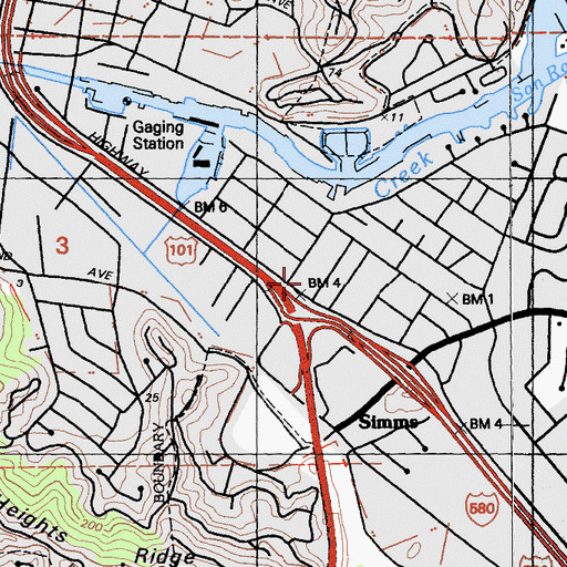 Topographic Map of Harbor Shopping Center, CA