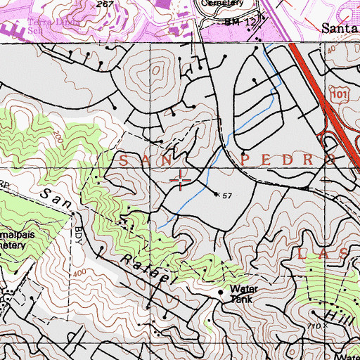 Topographic Map of Los Ranchitos, CA