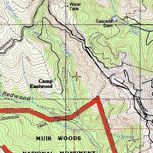 Topographic Map of Lost Trail, CA