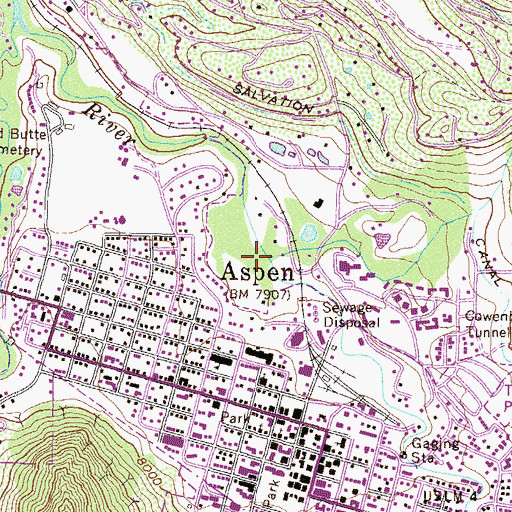 Topographic Map of Hunter Creek, CO