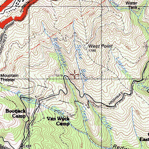 Topographic Map of Matt Davis Trail, CA