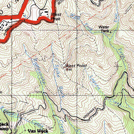 Topographic Map of Nora Trail, CA
