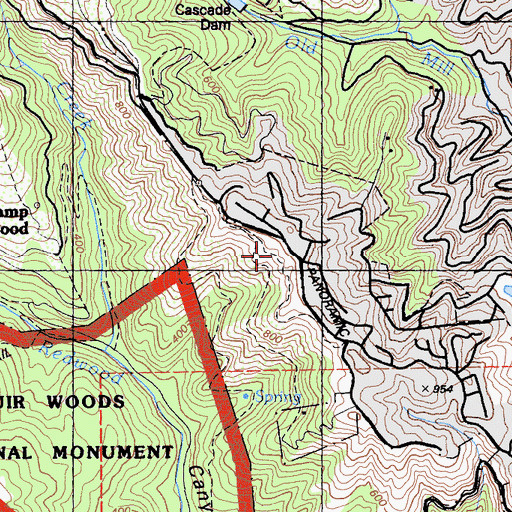 Topographic Map of Panoramic Trail, CA