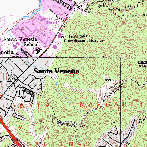 Topographic Map of San Pedro Mountain Preserve, CA